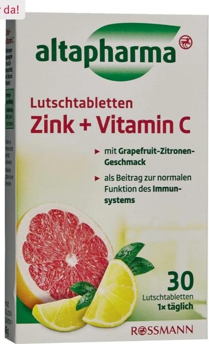 Отзыв на altapharma Lutschtabletten Zink + Vitamin C 30 Tabletten из Интернет-Магазина ROSSMANN