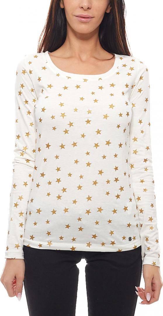 Отзыв на АЕК Лето для женщин кофта с длинным руковом современные Glitzer-Рубашка с Звезд Белый из Интернет-Магазина Outlet46
