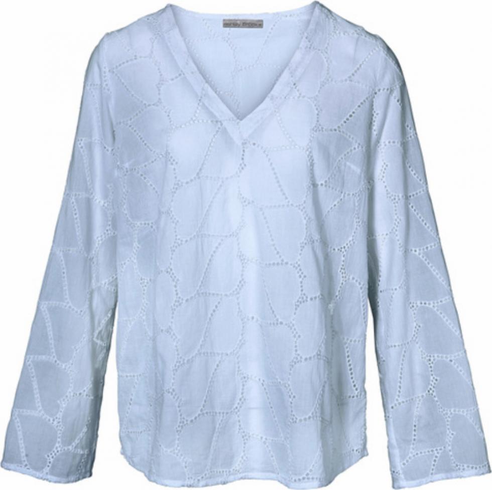 Отзыв на Эшли Брук Блузка Туника легко прозрачные для женщин С Длинным Рукавом Блузка с вышитыми отверстиями Светло-голубой из Интернет-Магазина Outlet46