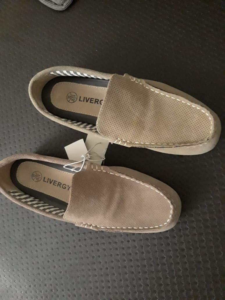 Отзыв на LIVERGY Мокасины для мужчин Кожа слиперы Обувь Бежевый из Интернет-Магазина SportSpar