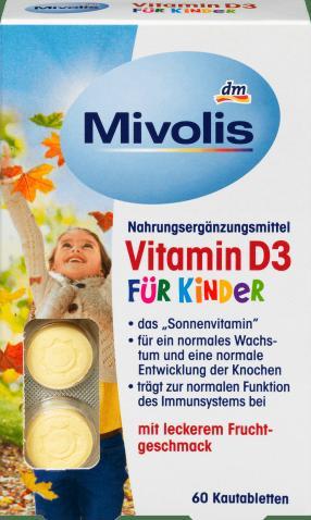 Отзыв на Vitamin D3 für Kinder, Kautabletten 60 St., 51 g из Интернет-Магазина DM
