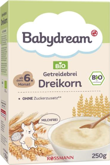 Отзыв на Babydream Bio Getreidebrei Dreikorn из Интернет-Магазина ROSSMANN