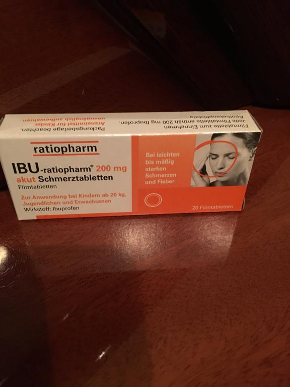 Отзыв на IBU RATIOPHARM 200 mg akut Schmerztbl.Filmtabl. 20 St из Интернет-Магазина Best-arznei