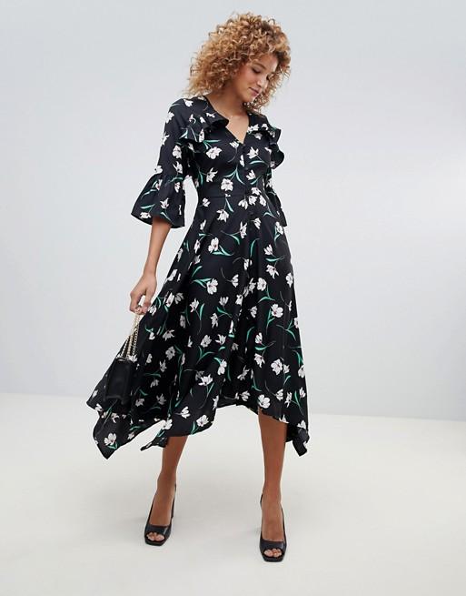 Отзыв на Влияние – Ситцевый, асимметричный Midi-Досуг Платье с На спине вырез из Интернет-Магазина Asos