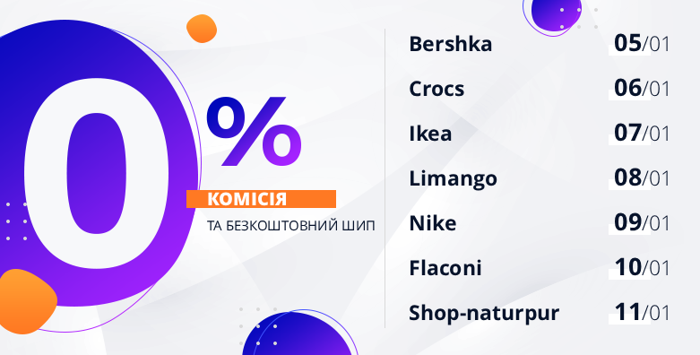 Список магазинів на тиждень під викуп без комісії