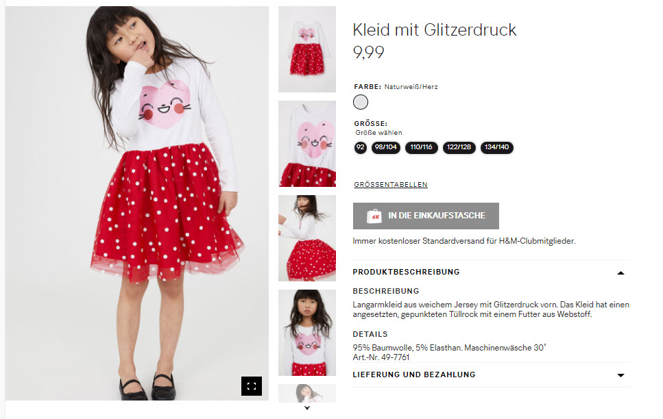 На женские и детские платья Доп. скидка 15% из магазина H&M (Германия)