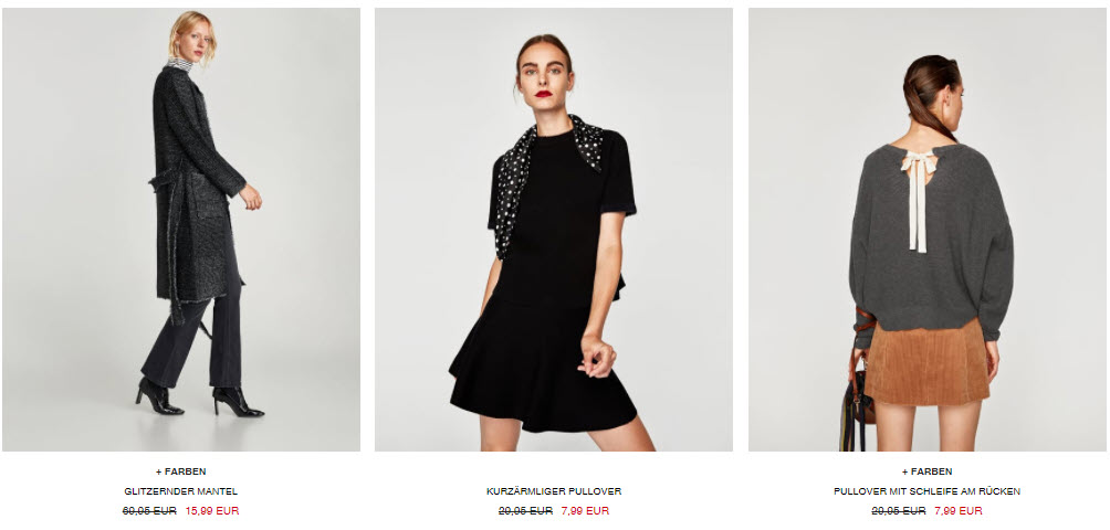 Распродажа зимней коллекции скидки до 75% из магазина Zara (Германия)