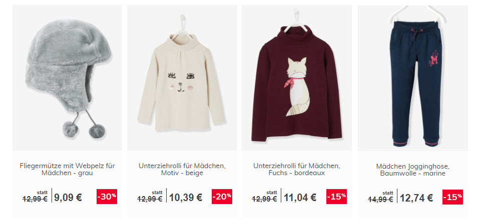 Зимняя детская одежда дополнительно на SALE Доп. скидка 20% из магазина Vertbaudet (Германия)