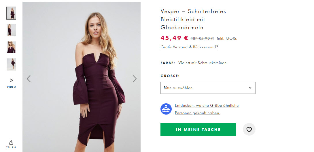 Распродажа платьев скидки до 60% из магазина Asos (Германия)