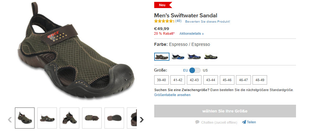 Качественная и удобная обувь Доп. скидка 20% из магазина Crocs (Германия)