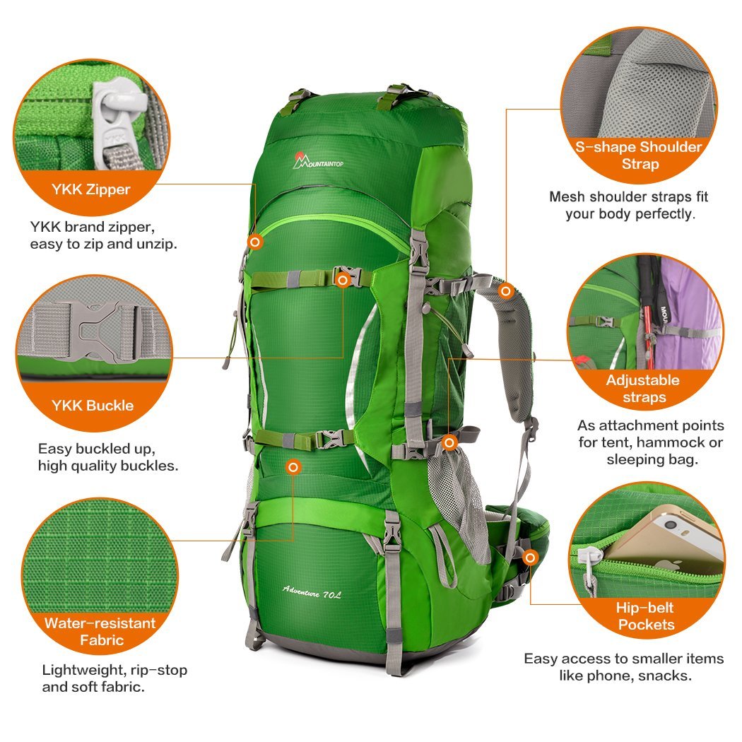 Походный рюкзак MountainTop 70 + 10 L скидка  48% из магазина Amazon (Германия)