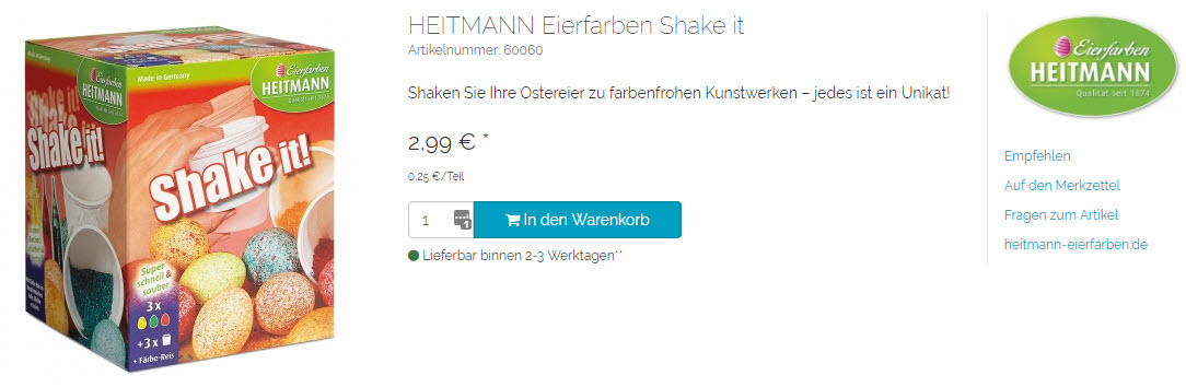 Декор и краски для пасхальных яиц Heitmann скидки до 9% из магазина Heitmann Hygiene (Германия)