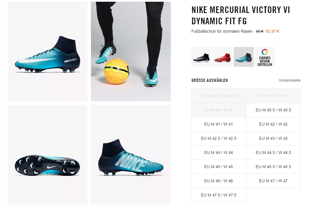 NIKE MERCURIAL  скидки до 30% из магазина Nike (Германия)