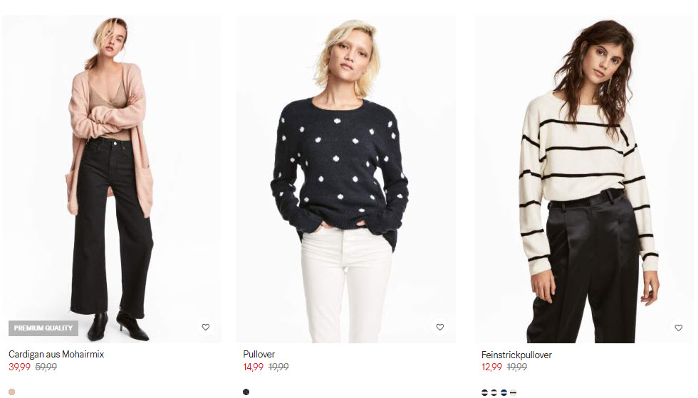 Женские свитера скидка 25% из магазина H&M (Германия)