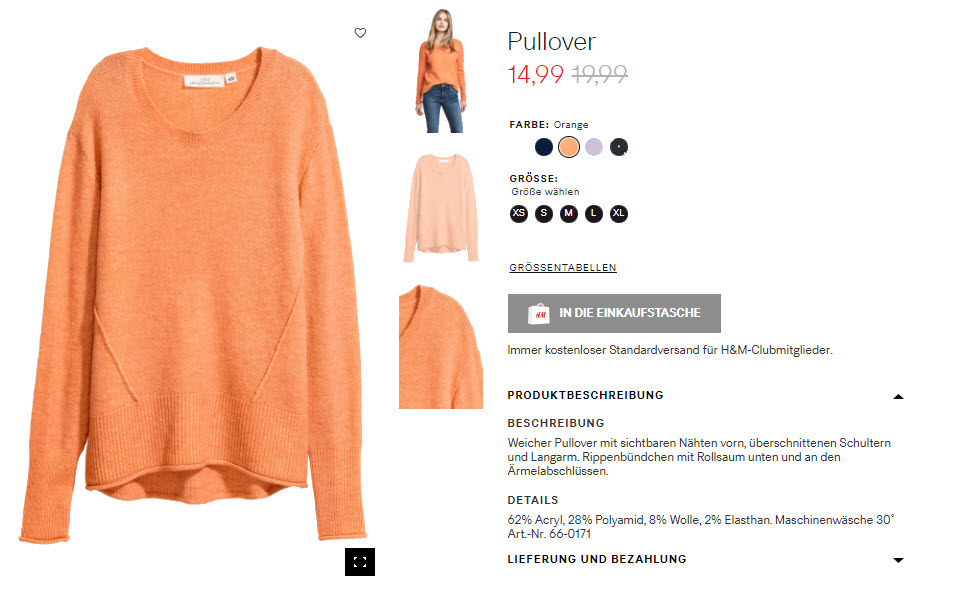 Женские свитера скидка 25% из магазина H&M (Германия)