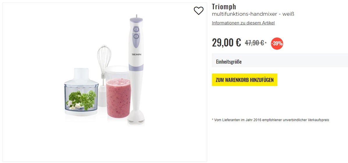 Техника для дома Triomph Доп. скидка 10% из магазина Brandalley (Германия)