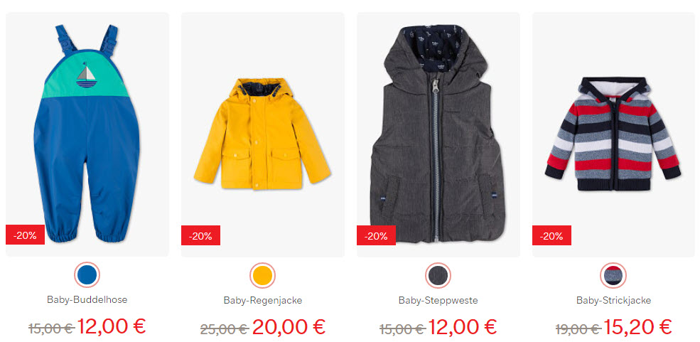 Куртки и пальто скидка 20% из магазина C&A (Германия)