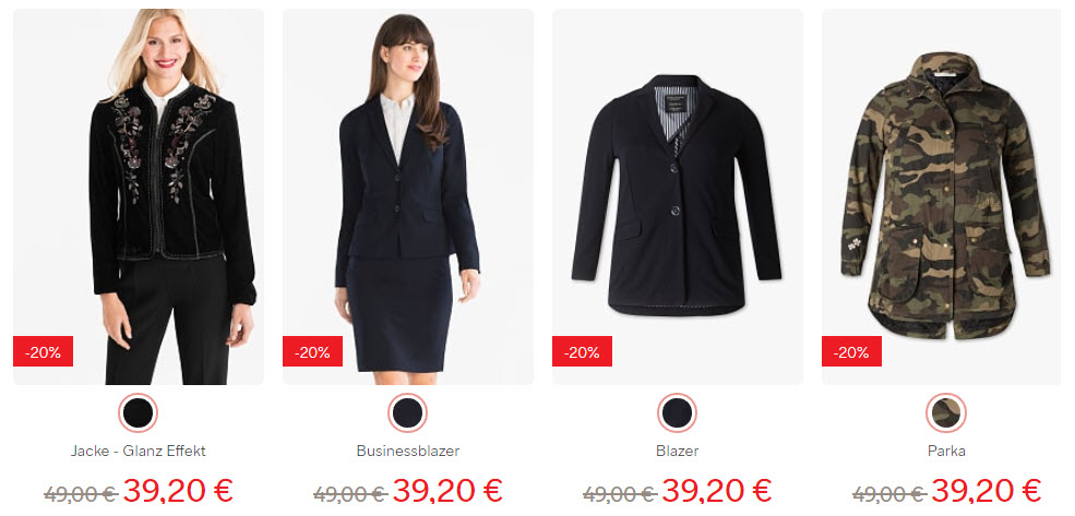 Куртки и пальто скидка 20% из магазина C&A (Германия)