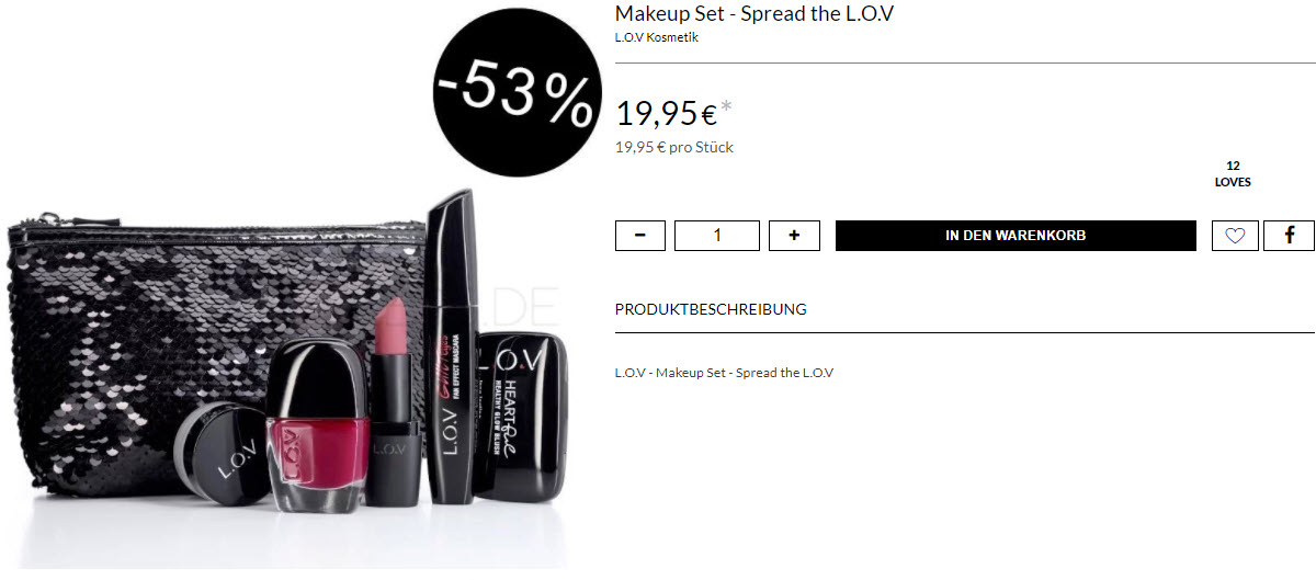 На косметику L.O.V  доп. скидка 20% из магазина Kosmetik4less (Германия)