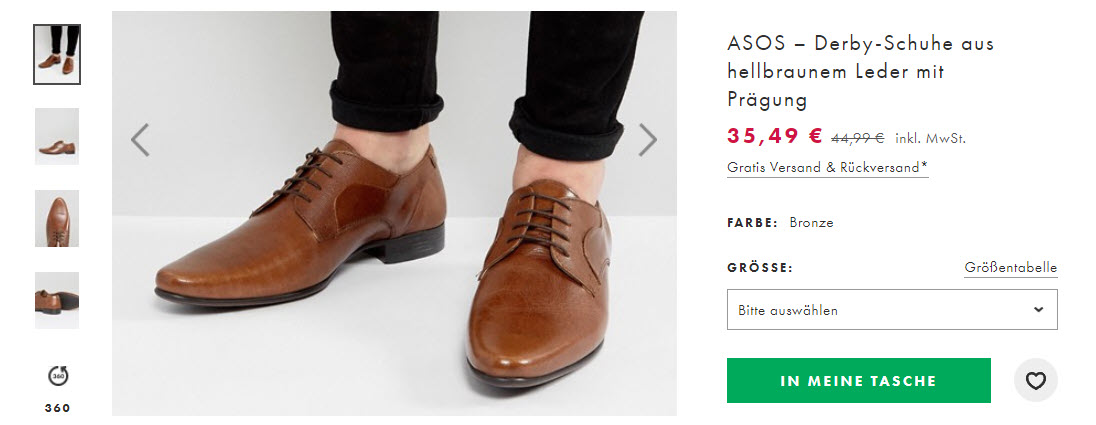 Мужская обувь и аксессуары скидка 20% из магазина Asos (Германия)