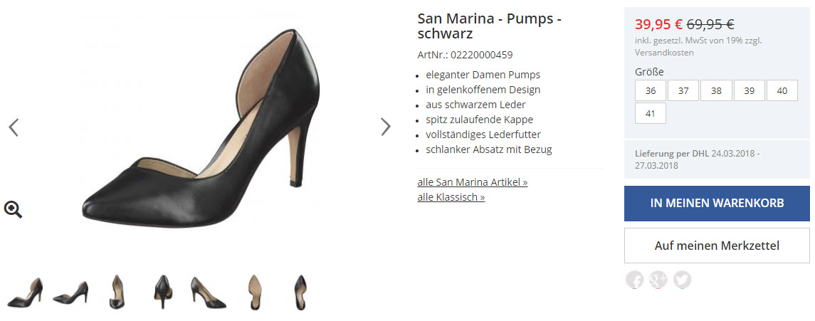 На всю обувь дополнительно Доп. скидка 20% из магазина Schuhcenter (Германия)