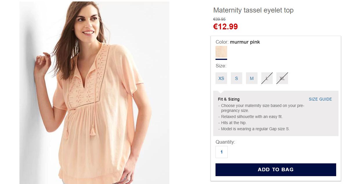 Одежда для будущих мам Доп. скидка 30% из магазина Gap (Германия)