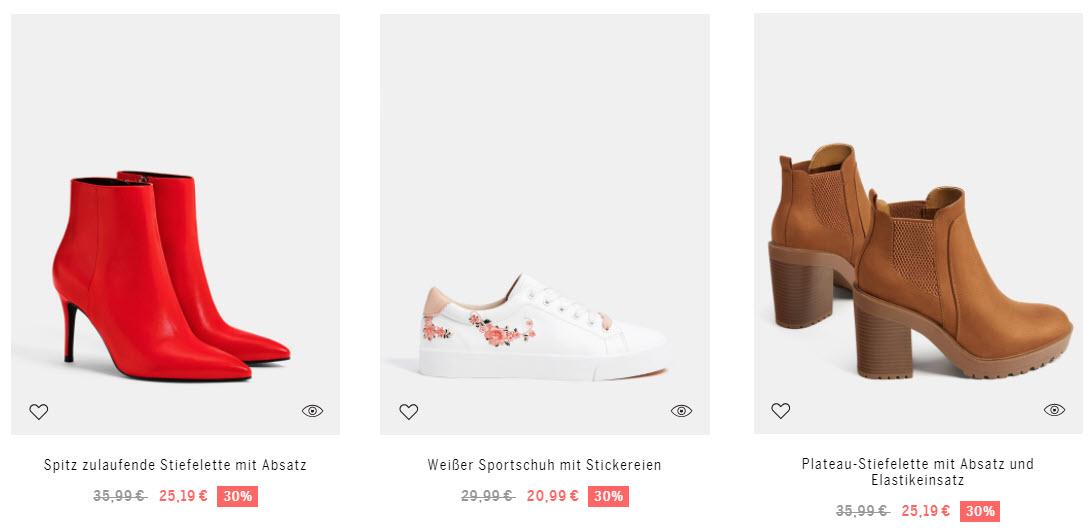 Женская одежда и обувь скидка 30% из магазина Bershka (Германия)