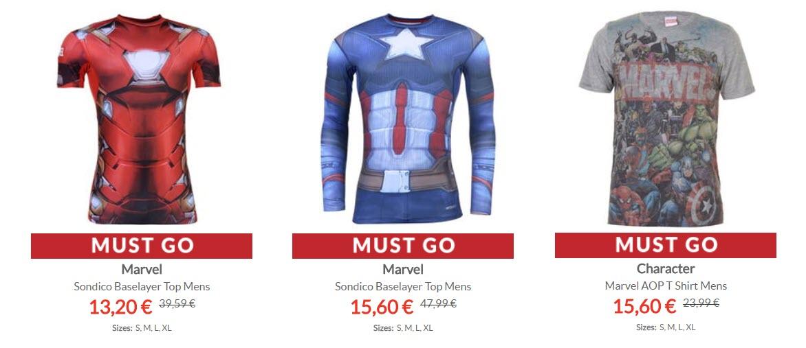 Одежда и аксессуары с супергероями Marvel Скидки до 70% из магазина Sports Direct (Германия)