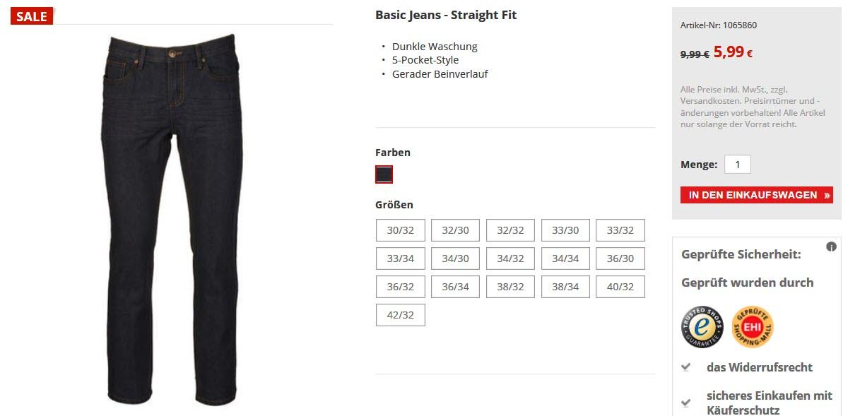Мужские джинсы за 5,99 € скидки до 70% из магазина Kik.de (Германия)