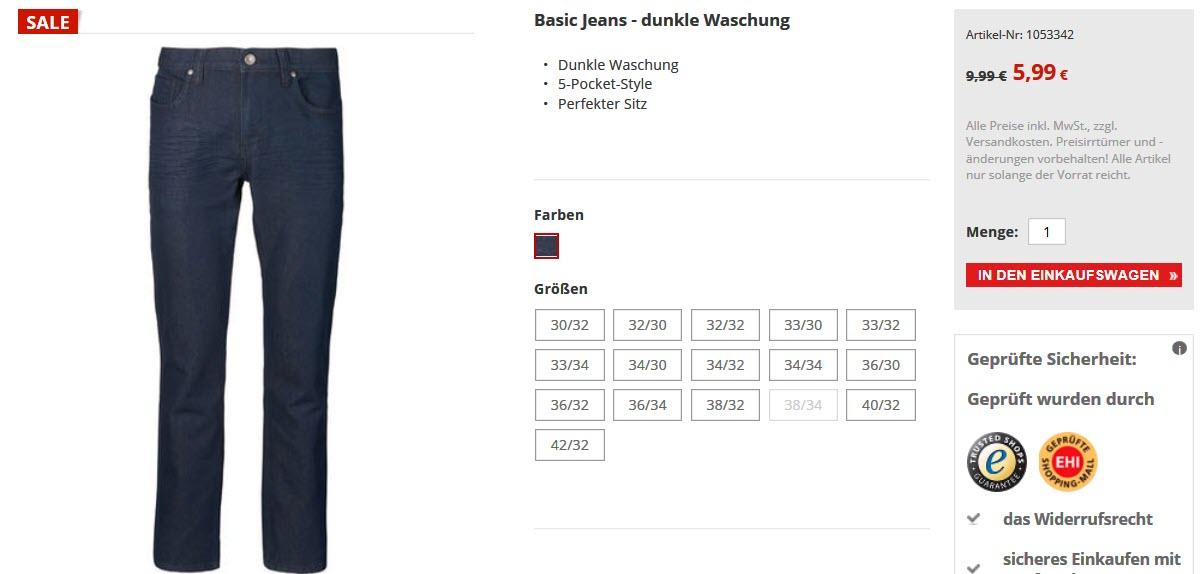 Мужские джинсы за 5,99 € скидки до 70% из магазина Kik.de (Германия)
