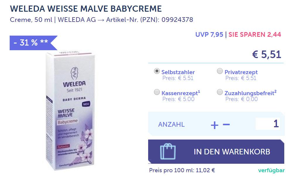 Косметика WELEDA по уходу за детьми Скидки до 31% из магазина Juvalis (Германия)