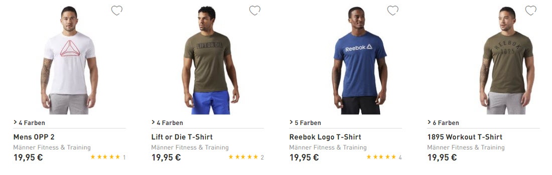 Спортивная мужская одежда и обувь Доп. скидка 15% из магазина Reebok (Германия)