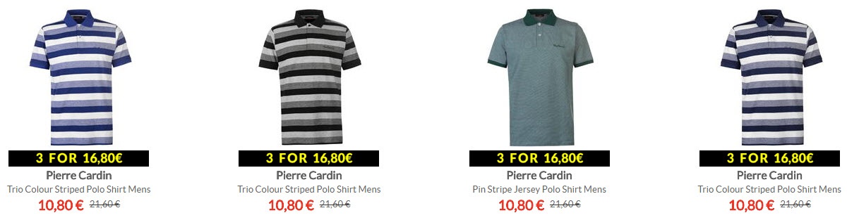 Мужские футболки и поло, 3 за 16.80€  Скидки до 40% из магазина Sports Direct (Германия)
