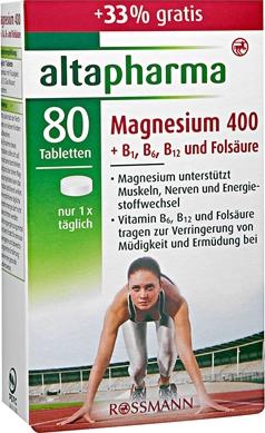 Отзыв на Altapharma Магний 400  B1, B6, В12  Фолиевая кислота из Интернет-Магазина ROSSMANN
