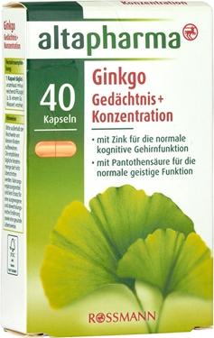 Отзыв на altapharma Ginkgo Gedächtnis + Konzentration из Интернет-Магазина 