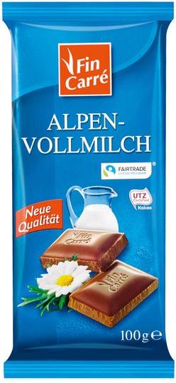 Отзыв на FIN CARRÉ Tafelschokolade Alpenvollmilch из Интернет-Магазина LIDL