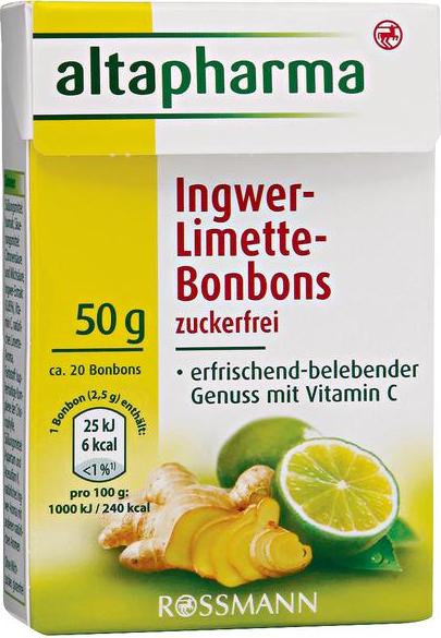 Отзыв на altapharma Ingwer-Limette-Bonbons из Интернет-Магазина ROSSMANN