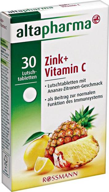 Отзыв на altapharma Lutschtabletten Zink + Vitamin C из Интернет-Магазина ROSSMANN