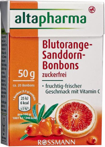 Отзыв на altapharma Blutorange-Sanddorn-Bonbons из Интернет-Магазина ROSSMANN