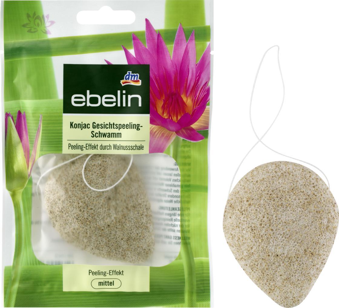 Отзыв на ebelin Konjac Gesichtspeeling- Schwamm Peeling-Effekt durch Walnussschale, 1 St из Интернет-Магазина DM