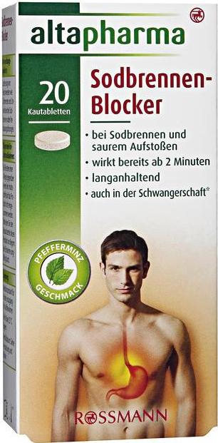 Отзыв на altapharma Sodbrennen-Blocker Kautabletten из Интернет-Магазина ROSSMANN