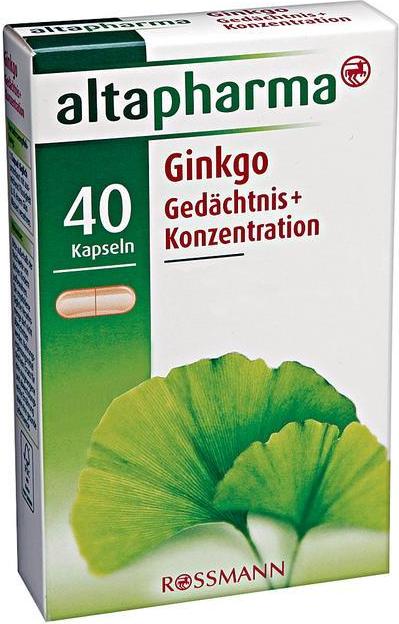 Отзыв на altapharma Ginkgo Gedächtnis + Konzentration из Интернет-Магазина ROSSMANN