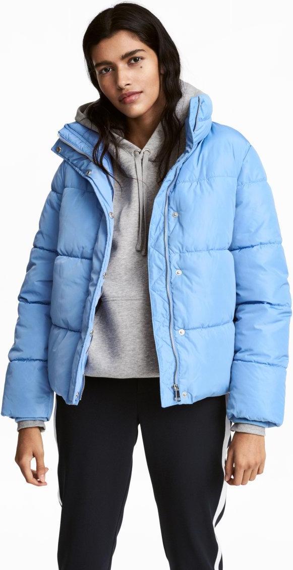 Пуховик 100 пух. Куртка Puffer Jacket женская женская HM. HM Oversize Puffer Jacket. Куртка Puffer Jacket синяя. Куртка collusion Oversize голубая.