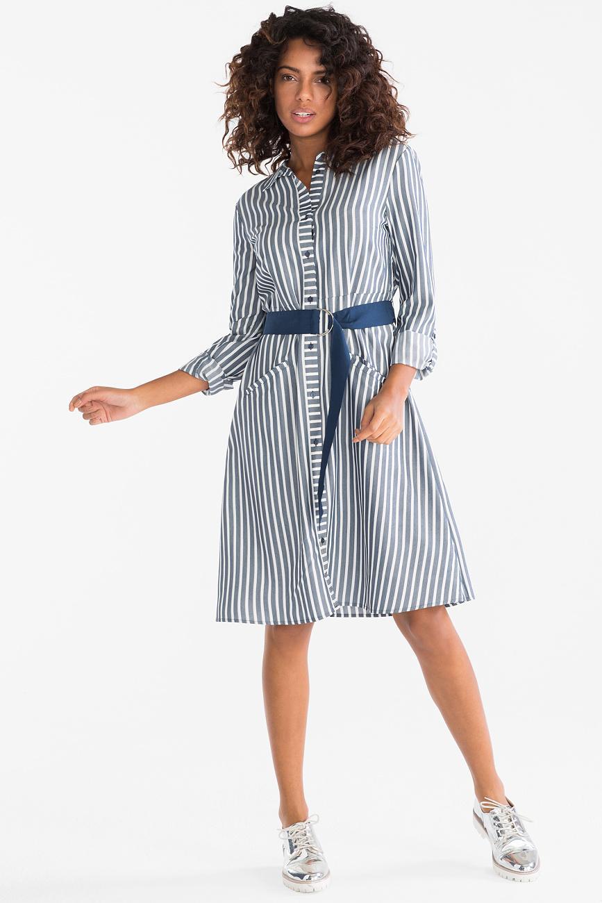 Отзыв на Fit & Вспышки Платье с поясом - полосатый из Интернет-Магазина C&A