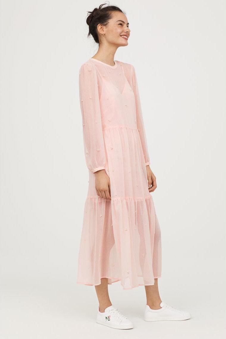 Отзыв на Шифоновое платье с Бусы из Интернет-Магазина H&M