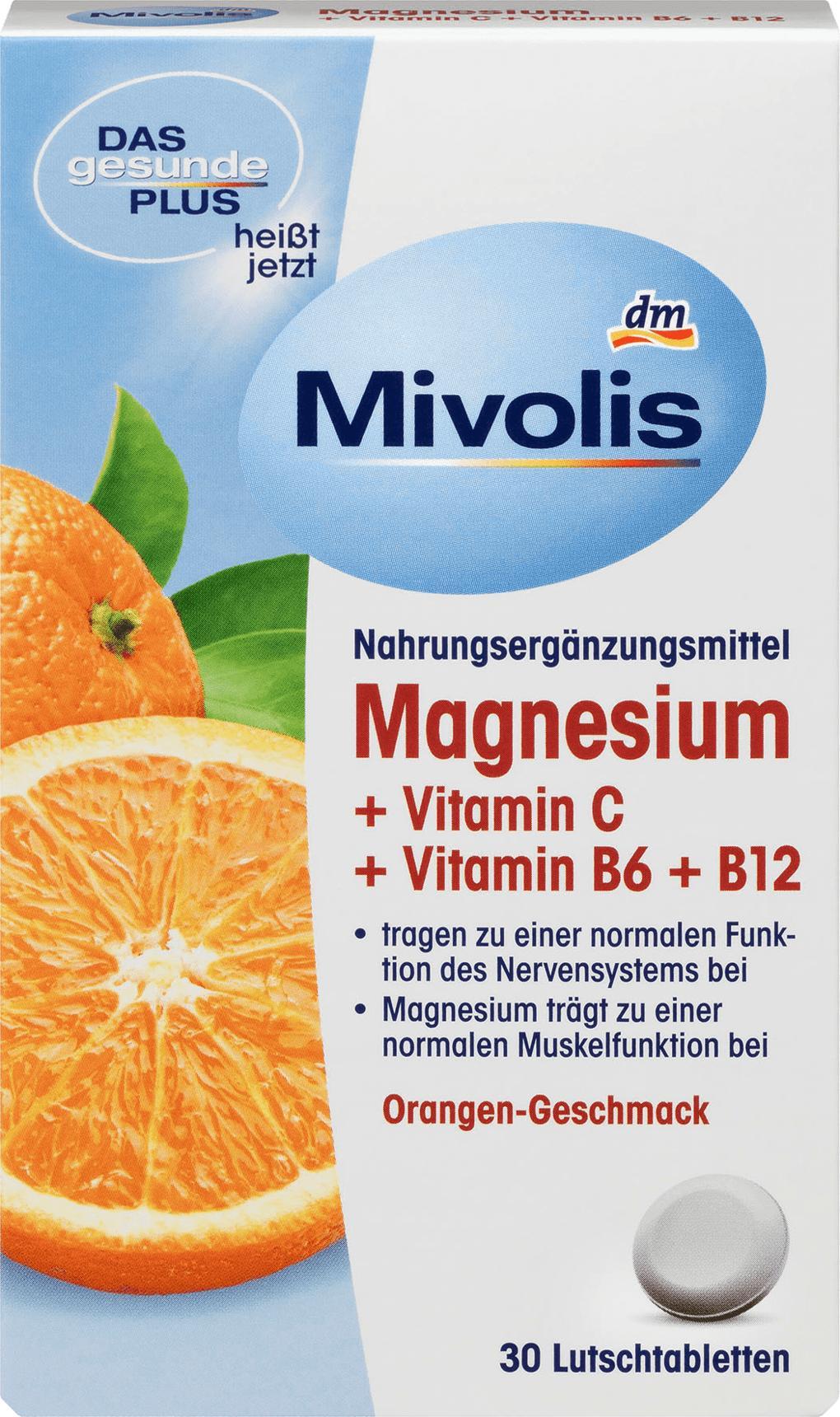 Отзыв на Magnesium + Vitamin C + Vitamin B6 + B12, Lutschtabletten 30 St., 45 g из Интернет-Магазина DM