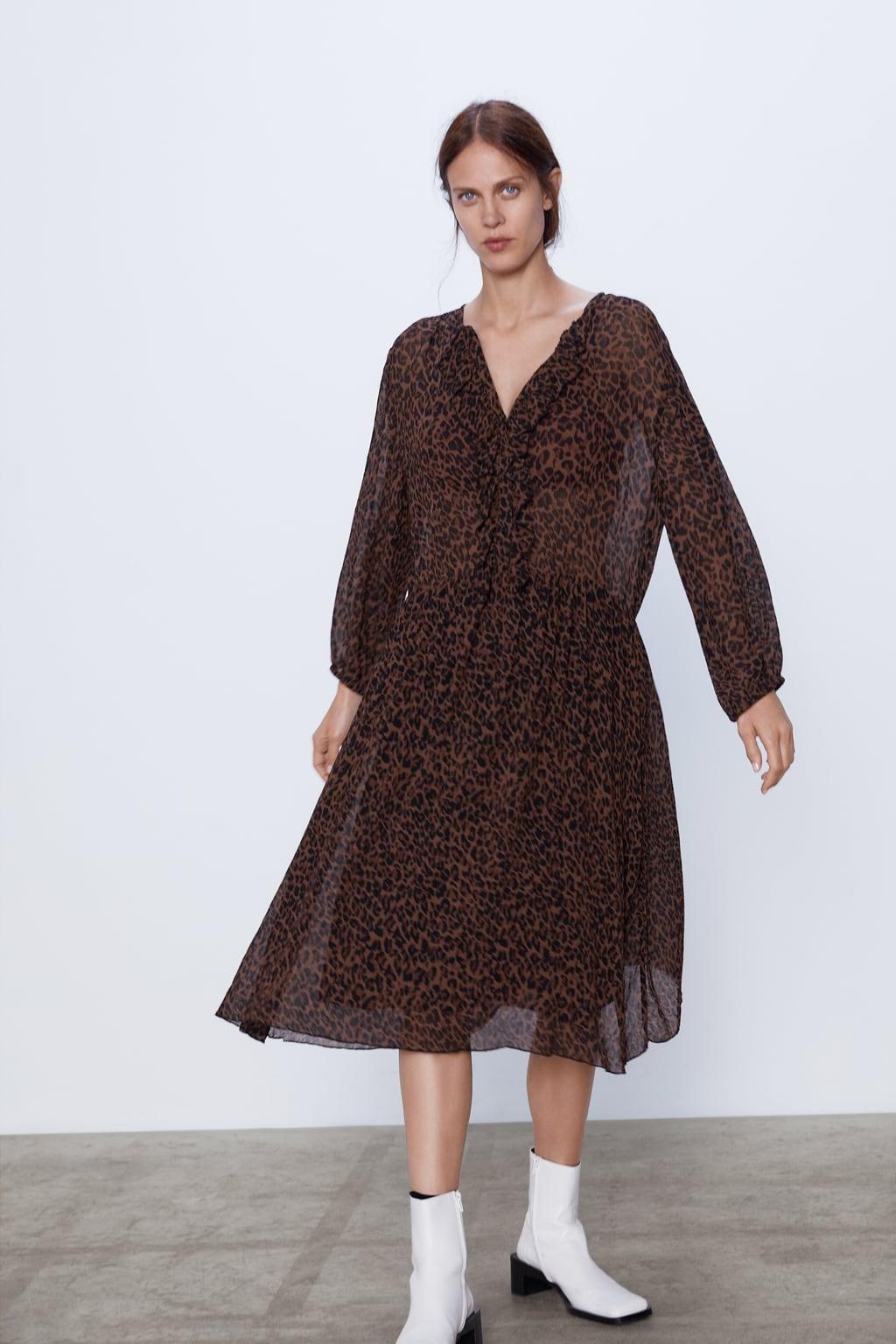 Отзыв на Платье с оборкой и ANIMALPRINT из Интернет-Магазина Zara