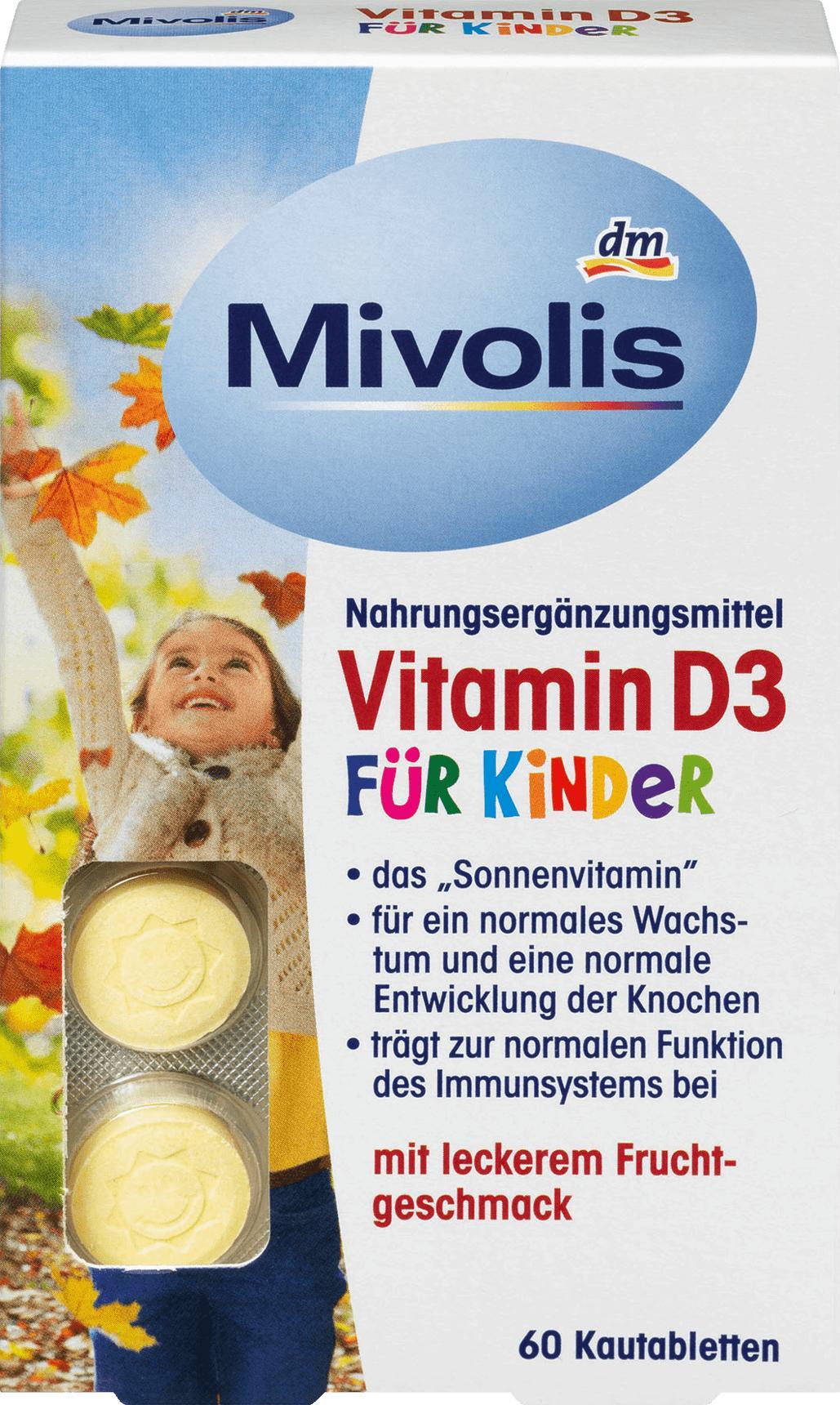 Отзыв на Vitamin D3 für Kinder, Kautabletten 60 St., 51 g из Интернет-Магазина DM