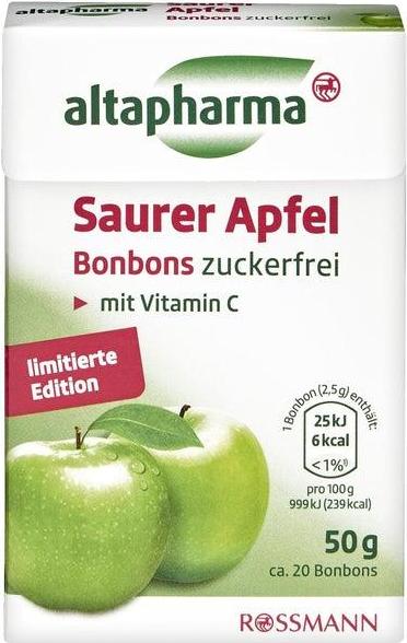 Отзыв на altapharma Saurer Apfel Bonbons из Интернет-Магазина ROSSMANN
