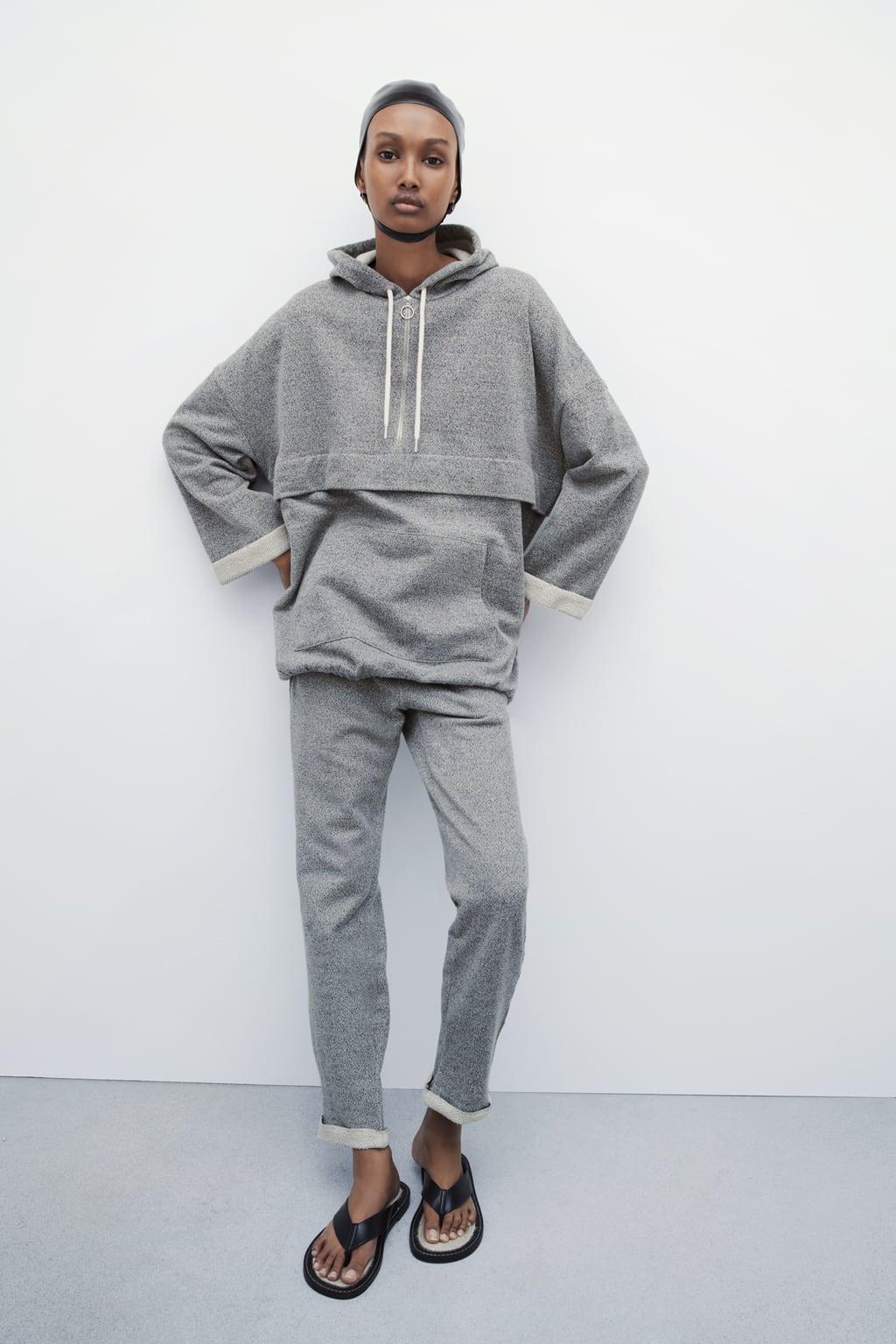 zara wool blend hoodie